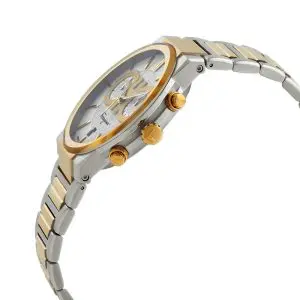 Ferragamo Men’s Swiss Made Quartz Two Tone Stainless Steel White Dial 41mm Watch SFME00821