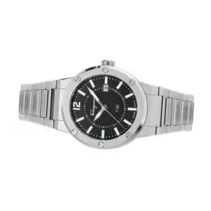 Ferragamo Men’s Swiss Made Quartz Silver Stainless Steel Black Dial 44mm Watch SFHY02925