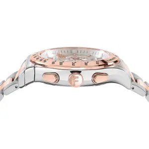 Ferragamo Men’s Swiss Made Quartz Two Tone Stainless Steel Silver Sunray Dial 42mm Watch SFKZ00623