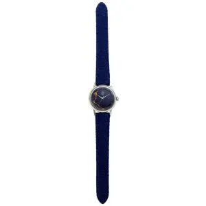 LOV-IN BOUQUET Japan Women’s Quartz Fabric & Leather Strap Navy Blue Dial 36mm Watch LVB140S1 - Image 3