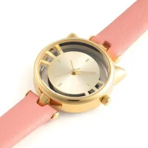 GRANDEUR Women’s Quartz Leather Strap Champagne Dial 36mm Watch ESL081W4