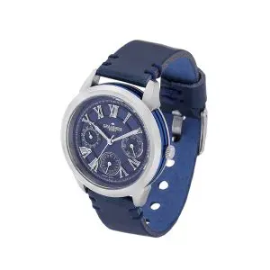Alternative view of Grandeur Plus Japan Men’s Quartz Leather Strap Blue Dial 40mm Watch GRP004W2