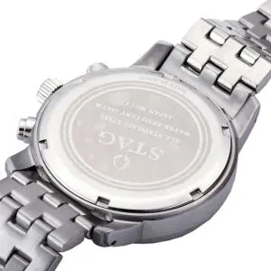 STAG TYO Men’s Quartz Stainless Steel Black Dial 41mm Watch STG011S2 - Image 8