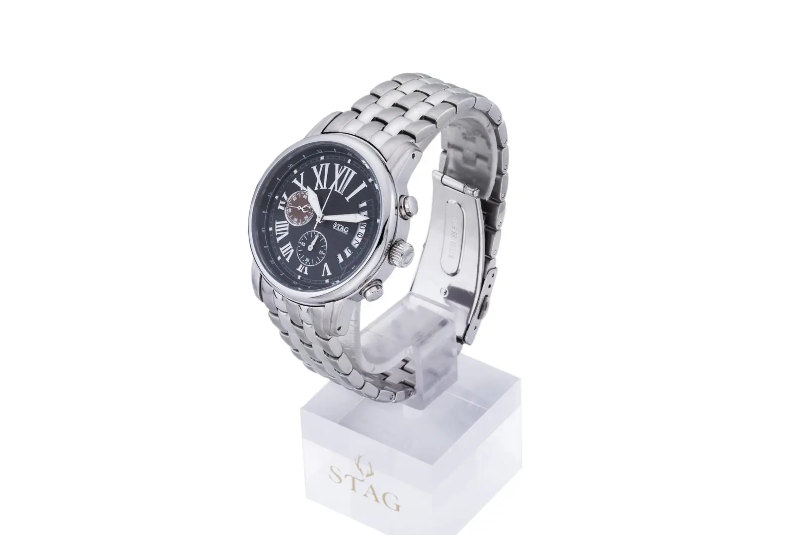 STAG TYO Men’s Quartz Stainless Steel Black Dial 41mm Watch STG011S2 - Image 6