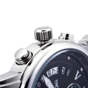 STAG TYO Men’s Quartz Stainless Steel Black Dial 41mm Watch STG011S2 - Image 5