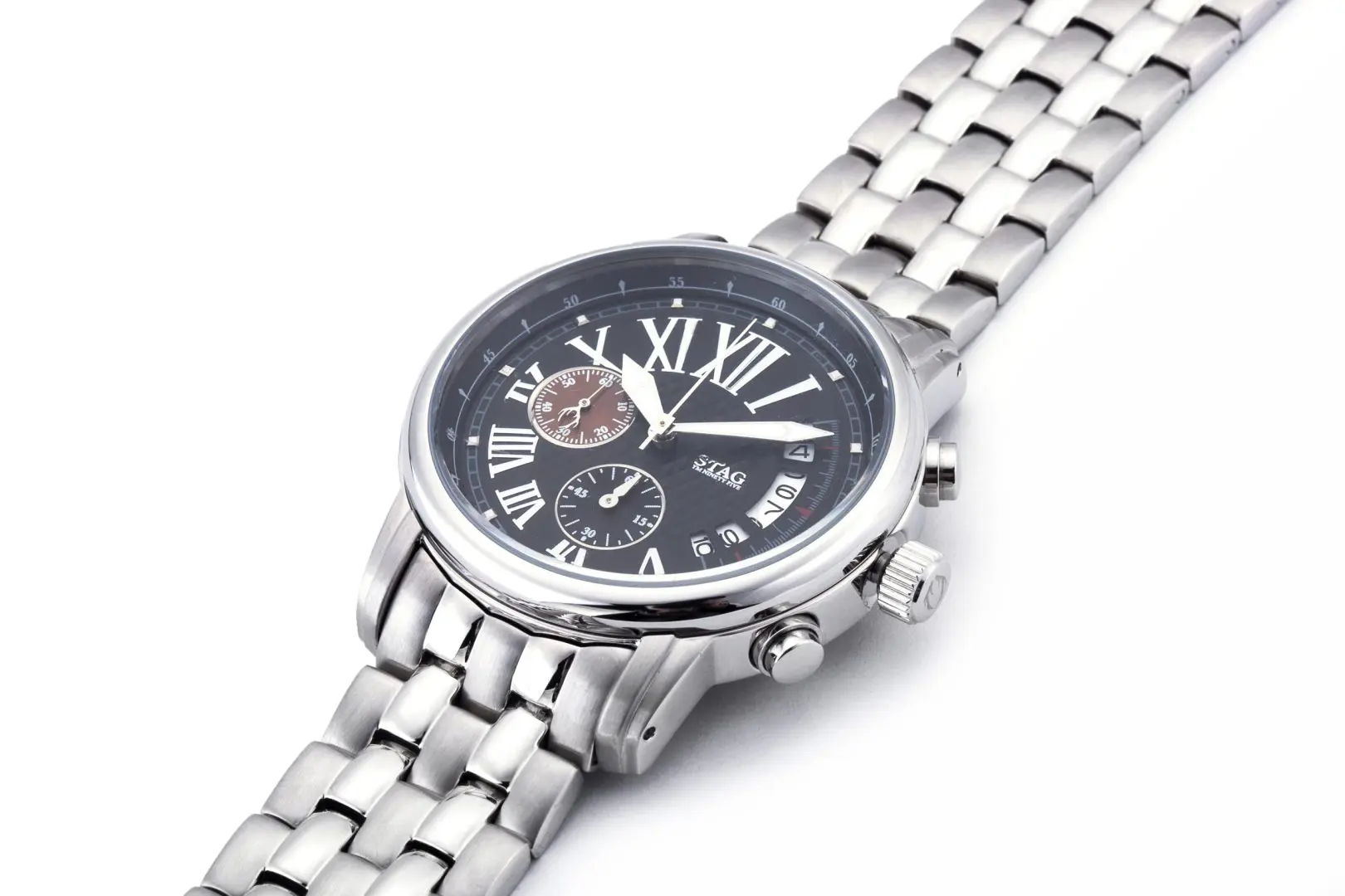 STAG TYO Men’s Quartz Stainless Steel Black Dial 41mm Watch STG011S2 - Image 4