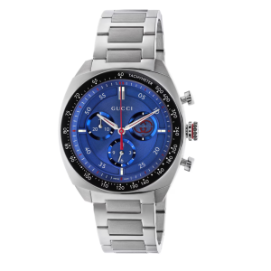 Gucci Men’s Swiss Made Quartz Stainless Steel Blue Dial 41mm Watch YA142317