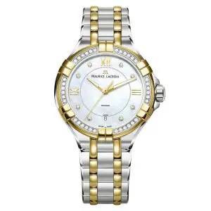 Maurice Lacroix Women’s Quartz Swiss Made Two Tone Stainless Steel White Mother Of Pearl Dial 35mm Watch A11006-DY503-171-1