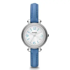 Fossil Women’s Quartz Blue Leather Strap White Dial 26mm Watch ES3304 (Without Tag)