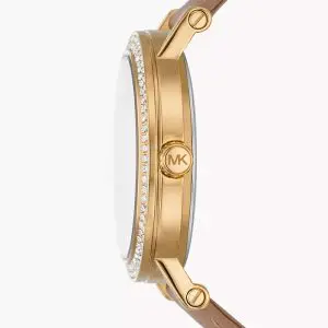 Michael Kors Women's Quartz Light Brown Leather Strap Gold Dial 38mm Watch MK2986
