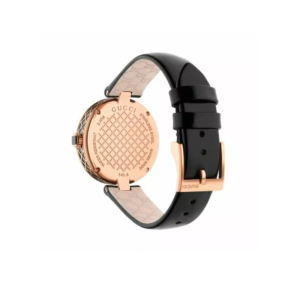 Gucci Women's Swiss Made Quartz Black Leather Strap Black Dial 38mm Watch YA141401
