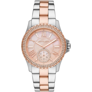 Michael Kors Women’s Quartz Two-Tone Stainless Steel Mother Of Pearl Peach Dial 40mm Watch MK7402