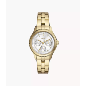 Fossil Women’s Quartz Gold Stainless Steel Silver Dial 38mm Watch BQ3994(Without Tag)