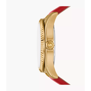 Alternative view of Michael Kors Women’s Quartz Red Leather Strap Silver Dial 38mm Watch MK4747