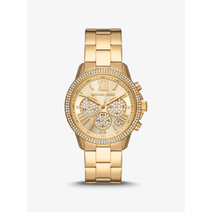 Michael Kors Women's Chronograph Quartz Gold Stainless Steel Gold Dial 40mm Watch MK7199