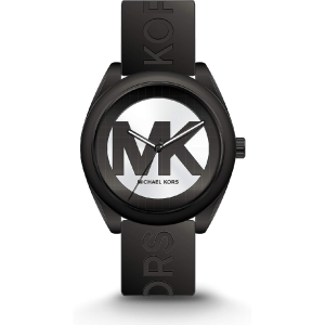 Michael Kors Women's Quartz Black Silicone Strap Silver Dial 42mm Watch MK7138
