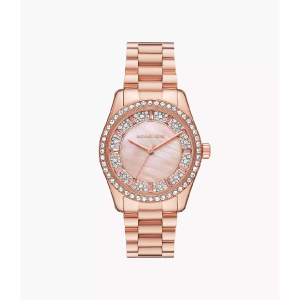 Michael Kors Women's Quartz Rose Gold Stainless Steel Pink Mother Of Pearl Dial 38mm Watch MK7444