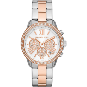 Michael Kors Women's Chronograph Quartz Stainless Steel White Dial 40mm Watch MK7201