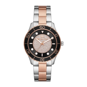 Michael Kors Women's Quartz Two-Tone Stainless Steel Black Dial 40mm Watch MK6960