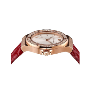 Alternative view of Michael Kors Women’s Quartz Red PVC Strap White Dial 37mm Watch MK7308