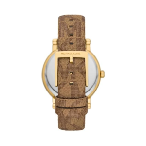 Michael Kors Women's Quartz Brown Leather Strap Gold Dial 38mm Watch MKO1026 - Image 3