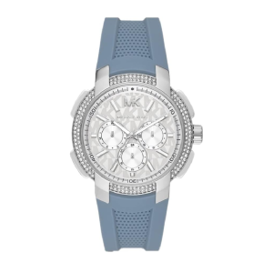 Michael Kors Women's Quartz Blue Silicone Strap Silver Dial 42mm Watch MK7220