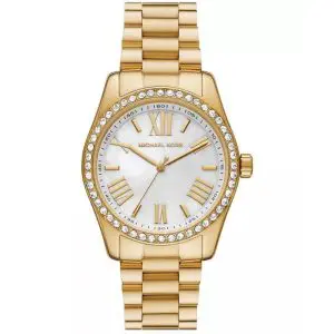 Michael Kors Women's Quartz Gold Stainless Steel Mother Of Pearl Dial 38mm Watch MK1079SET