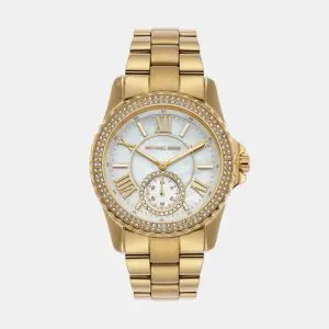 Michael Kors Women's Quartz Gold Stainless Steel Mother Of Pearl Dial 40mm Watch MK7401
