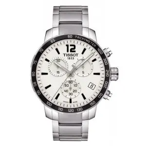 TISSOT Men’s Chronograph Quartz Swiss Made Silver Stainless Steel Silver Sunray Dial 42mm Watch T095.417.11.037.00