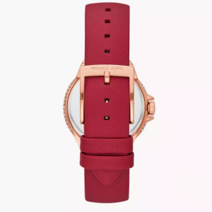 Alternative view of Michael Kors Women’s Quartz Red Leather Strap Rose Gold Dial 33mm Watch MK4701