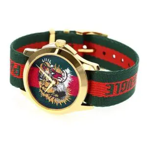Alternative view of Gucci Unisex Swiss Made Quartz  Green/Red Nylon Strap Green/Red Dial 38mm Watch YA126491