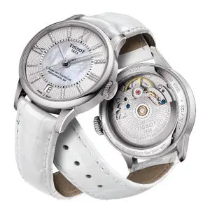 TISSOT Women’s Powermatic Swiss-Made White Leather Strap Mother Of Pearl Dial 32mm Watch T099.207.16.116.00