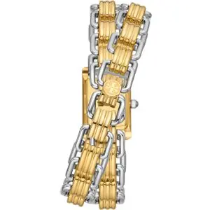 Tory Burch Women’s Quartz Two-tone Wrap Stainless Steel Beige Dial 28mm Watch TBW1074