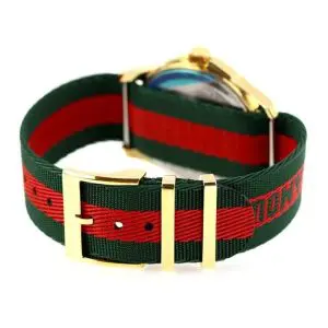Gucci Unisex Swiss Made Quartz  Green/Red Nylon Strap Green/Red Dial 38mm Watch YA126491 - Image 3