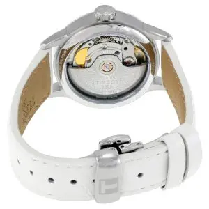 TISSOT Women’s Powermatic Swiss-Made White Leather Strap Mother Of Pearl Dial 32mm Watch T099.207.16.116.00