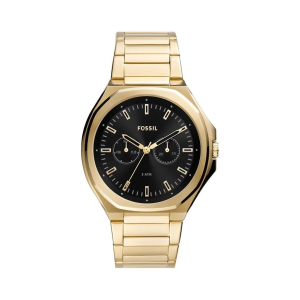 Fossil Men’s Quartz Gold Stainless Steel Black Dial 45mm Watch BQ2611
