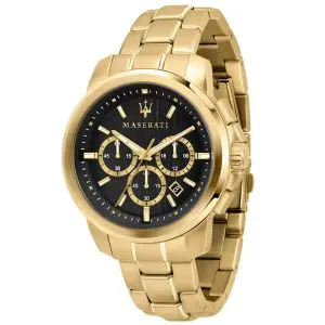 Maserati Men’s Chronograph Quartz Gold Stainless Steel Black Dial 44mm Watch R8873621013