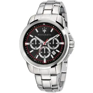 Maserati Men’s Chronograph Quartz Silver Stainless Steel Black Dial 44mm Watch R8873621009