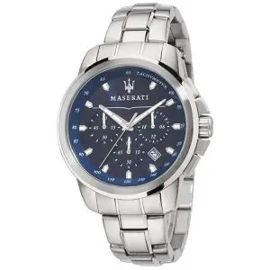 Maserati Men’s Chronograph Quartz Silver Stainless Steel Blue Dial 44mm Watch R8873621002