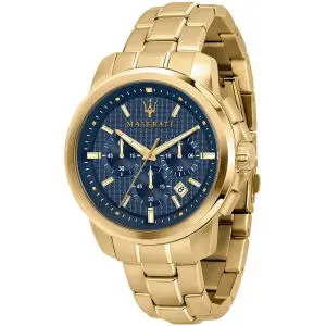 Maserati Men’s Chronograph Quartz Gold Stainless Steel Blue Dial 44mm Watch R8873621021