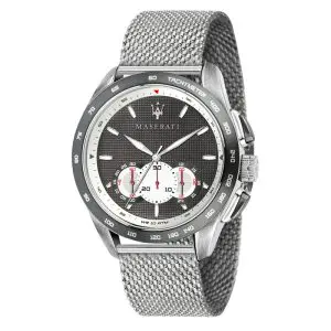 Maserati Men’s Chronograph Quartz Silver Stainless Steel Grey Dial 45mm Watch R8873612008