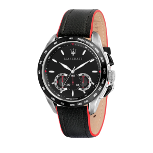 Maserati Men’s Chronograph Quartz Leather Strap Black Dial 45mm Watch R8871612028