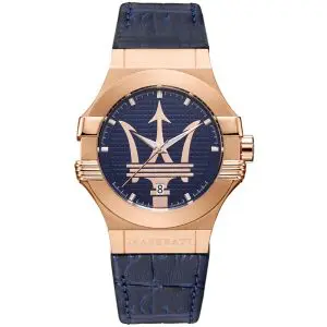 Maserati Men’s Quartz Blue Leather Strap Blue Dial 42mm Watch R8851108027
