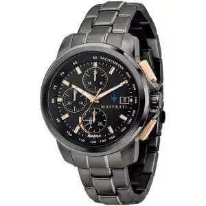 Maserati Men’s Chronograph Solar-Powered Quartz Gray Stainless Steel Black Dial 45mm Watch R8873645001