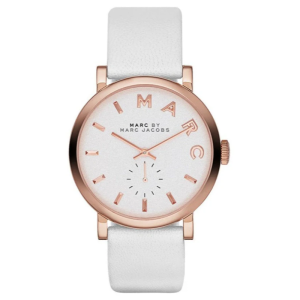 Marc by Marc Jacobs Women’s Quartz White Leather Strap White Dial 27mm Watch MBM1284