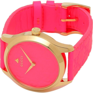 Alternative view of Gucci Women’s Swiss-Made Quartz Pink Leather Strap Pink Dial 38mm Watch YA1264115