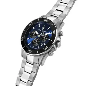 Maserati Men’s Chronograph Quartz Silver Stainless Steel Blue Dial 43mm Watch R8873600009