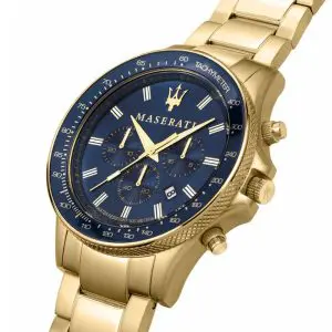 Alternative view of Maserati Men’s Chronograph Quartz Gold Stainless Steel Blue Dial 44mm Watch R8873640008