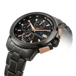 Maserati Men’s Chronograph Solar-Powered Quartz Gray Stainless Steel Black Dial 45mm Watch R8873645001
