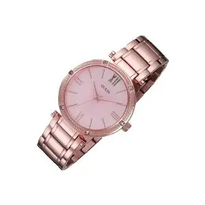 Alternative view of Guess Women’s Quartz Rose Gold Stainless Steel Pink Dial 36mm Watch W0636L2